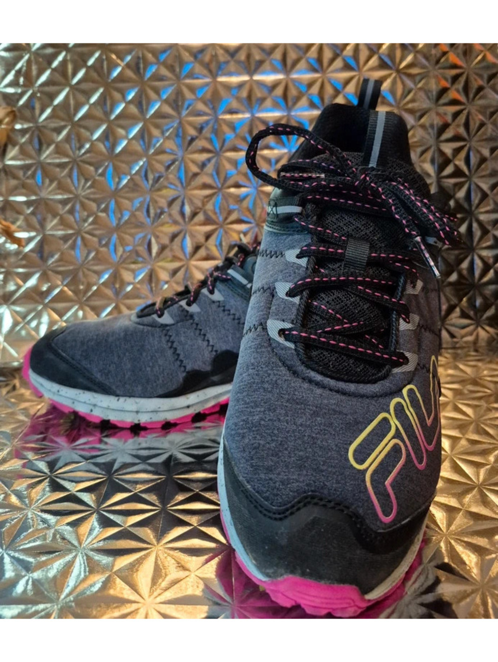Women's Fila All Terrain Sport Shoes Size 8.5 Pink and Black - Very Good